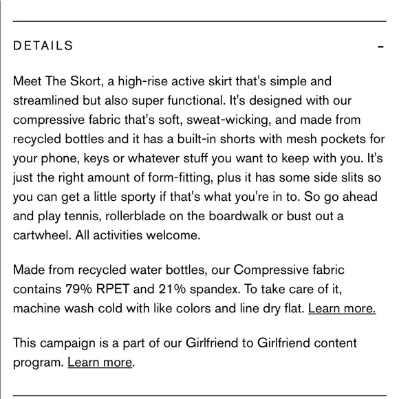 Girlfriend Collective Lemon Skort size XXL - Picture 8 of 9